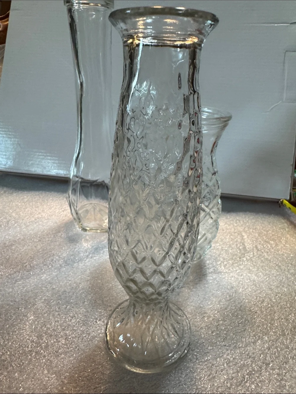 Clear Glass Decorative Bud Vases - Set of 3